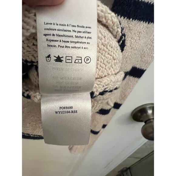 Faherty Kent Sweater Hoodie Stripes XS tassel Nautical Beachy Academia preppy - Picture 12 of 14